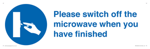 Please switch off the microwave when you have finished